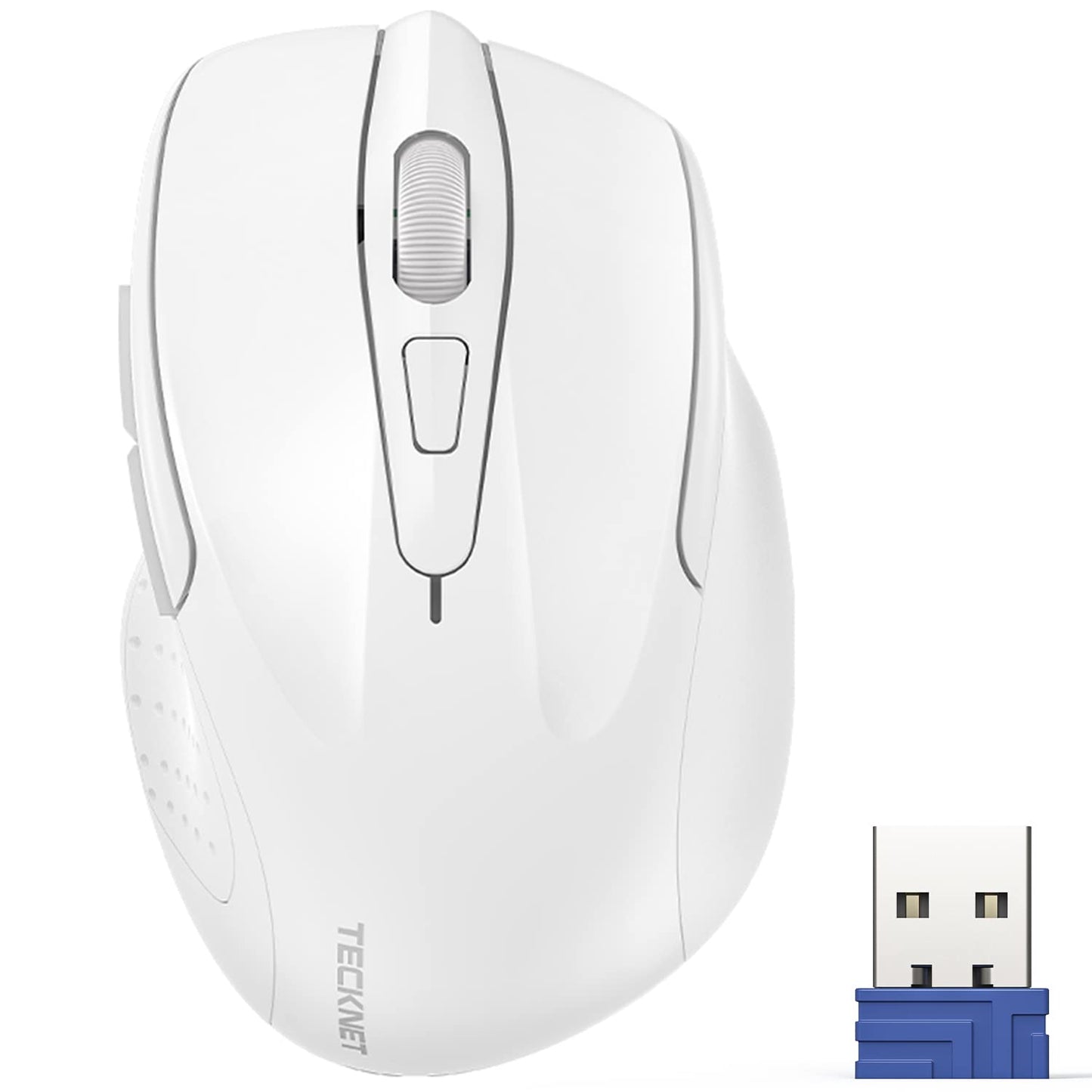 TECKNET Wireless Mouse, 2.4G Ergonomic Optical Mouse, Computer Mouse for Laptop, PC, Computer, Chromebook, Notebook, 6 Buttons, 24 Months Battery Life