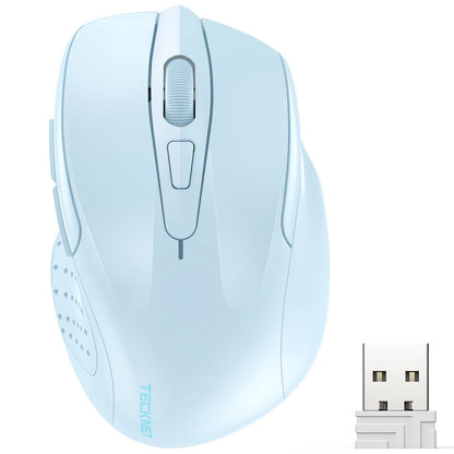 TECKNET Wireless Mouse, 2.4G Ergonomic Optical Mouse, Computer Mouse for Laptop, PC, Computer, Chromebook, Notebook, 6 Buttons, 24 Months Battery Life