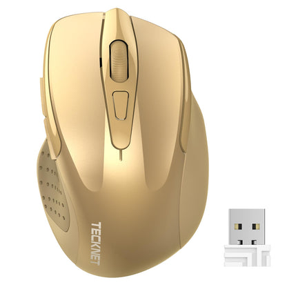 TECKNET Wireless Mouse, 2.4G Ergonomic Optical Mouse, Computer Mouse for Laptop, PC, Computer, Chromebook, Notebook, 6 Buttons, 24 Months Battery Life