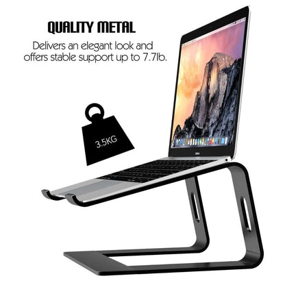 Laptop Stand for Desk - Sturdy Aluminum Computer Stand, Compact Laptop Riser for Desk, Detachable Laptop Holder - Portable Laptop Stand Compatible with 10 to 15.6 in Notebook Computer, Silver