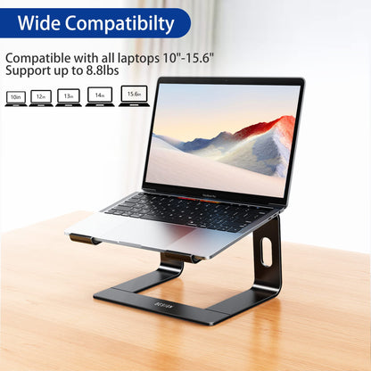 BESIGN LS03 Aluminum Laptop Stand, Ergonomic Detachable Computer Stand, Riser Holder Notebook Stand Compatible with Air, Pro, Dell, HP, Lenovo More 10-15.6" Laptops, Black